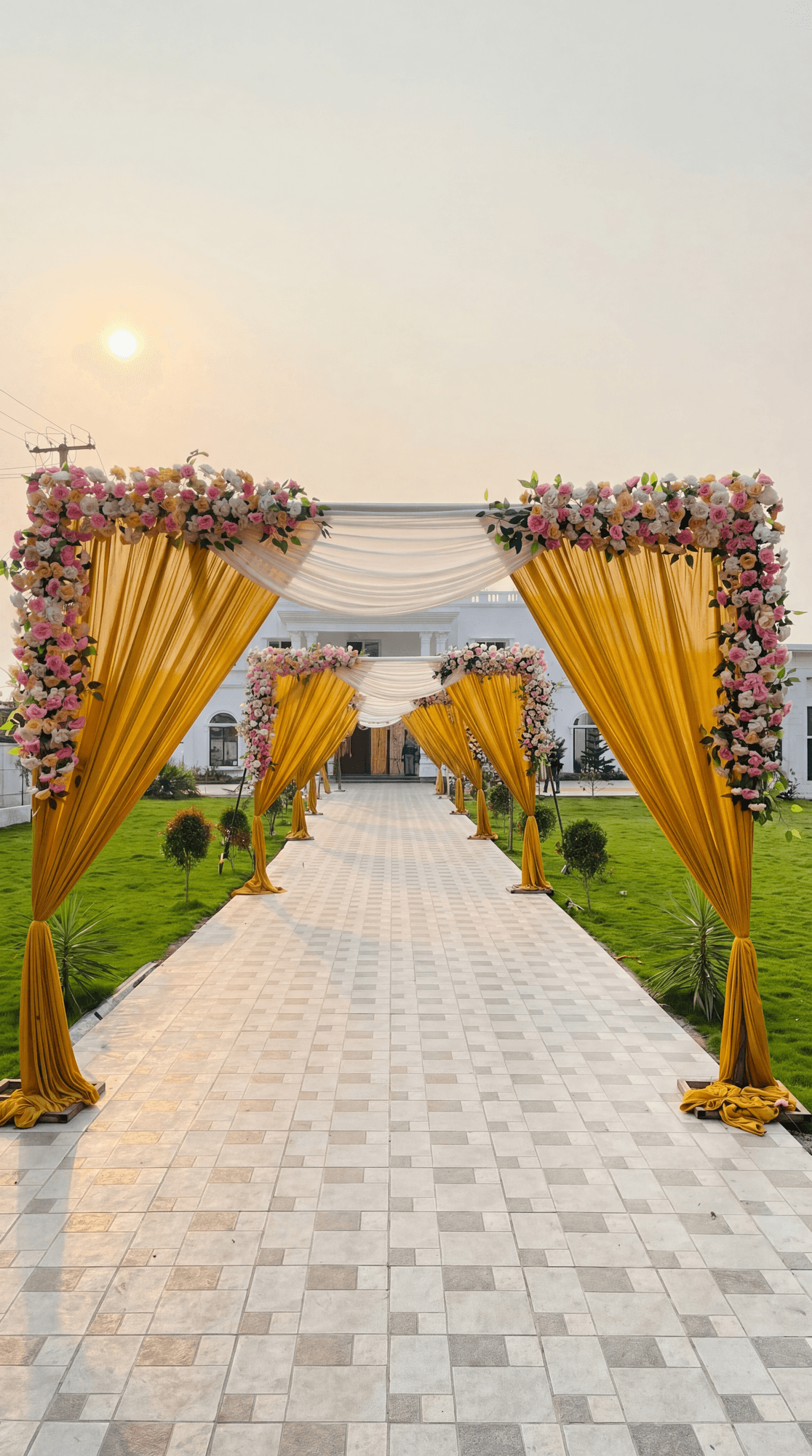 Decorated entrance walkway at Rosella